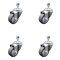 Service Caster 3 Inch SS Thermoplastic Rubber Wheel Swivel 1/2 Inch Threaded Stem Caster Set SCC SCC-SSTS20S314-TPRB-M1215-4 - alternate 1